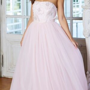 Elegant Pink Strapless Gown